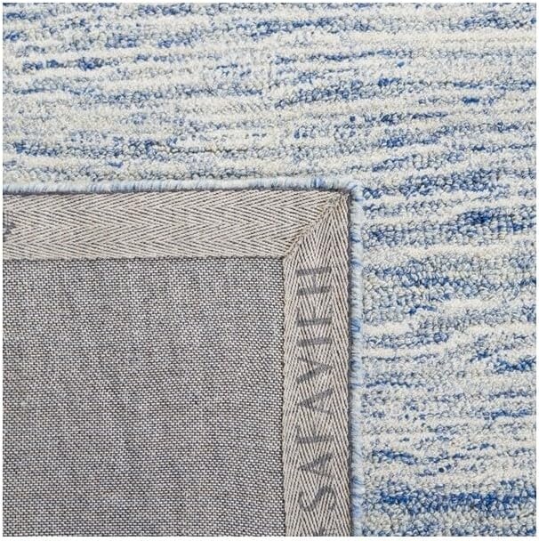 image:imageSAFAVIEH Metro Collection 8 x 10 NaturalIvory MET995A Handmade Premium Wool Living Room Dining Bedroom Area RugBlueIvory