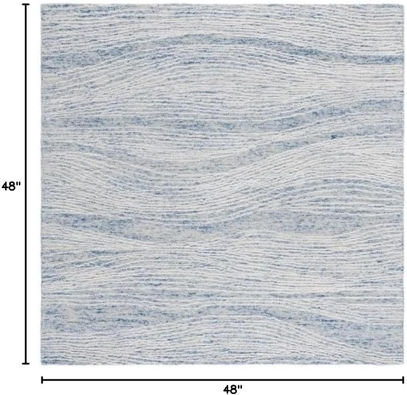 image:imageSAFAVIEH Metro Collection 8 x 10 NaturalIvory MET995A Handmade Premium Wool Living Room Dining Bedroom Area RugBlueIvory