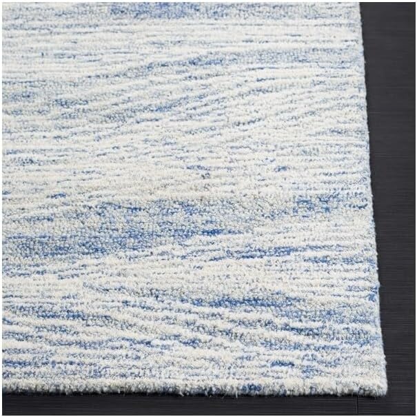 image:imageSAFAVIEH Metro Collection 8 x 10 NaturalIvory MET995A Handmade Premium Wool Living Room Dining Bedroom Area RugBlueIvory