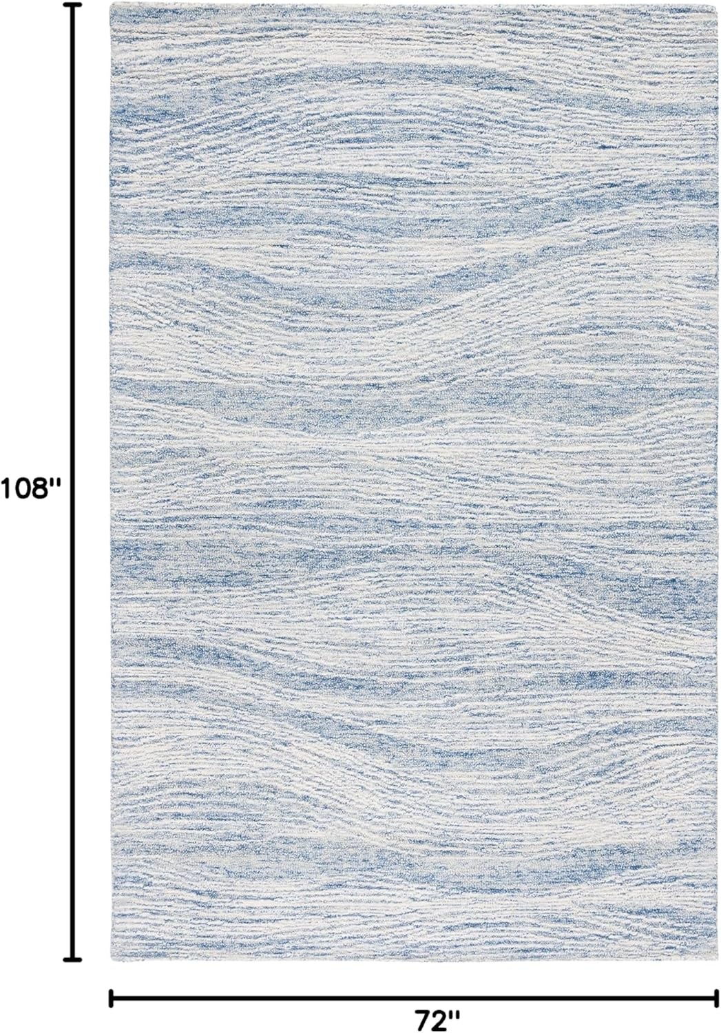 image:imageSAFAVIEH Metro Collection 8 x 10 NaturalIvory MET995A Handmade Premium Wool Living Room Dining Bedroom Area RugBlueIvory