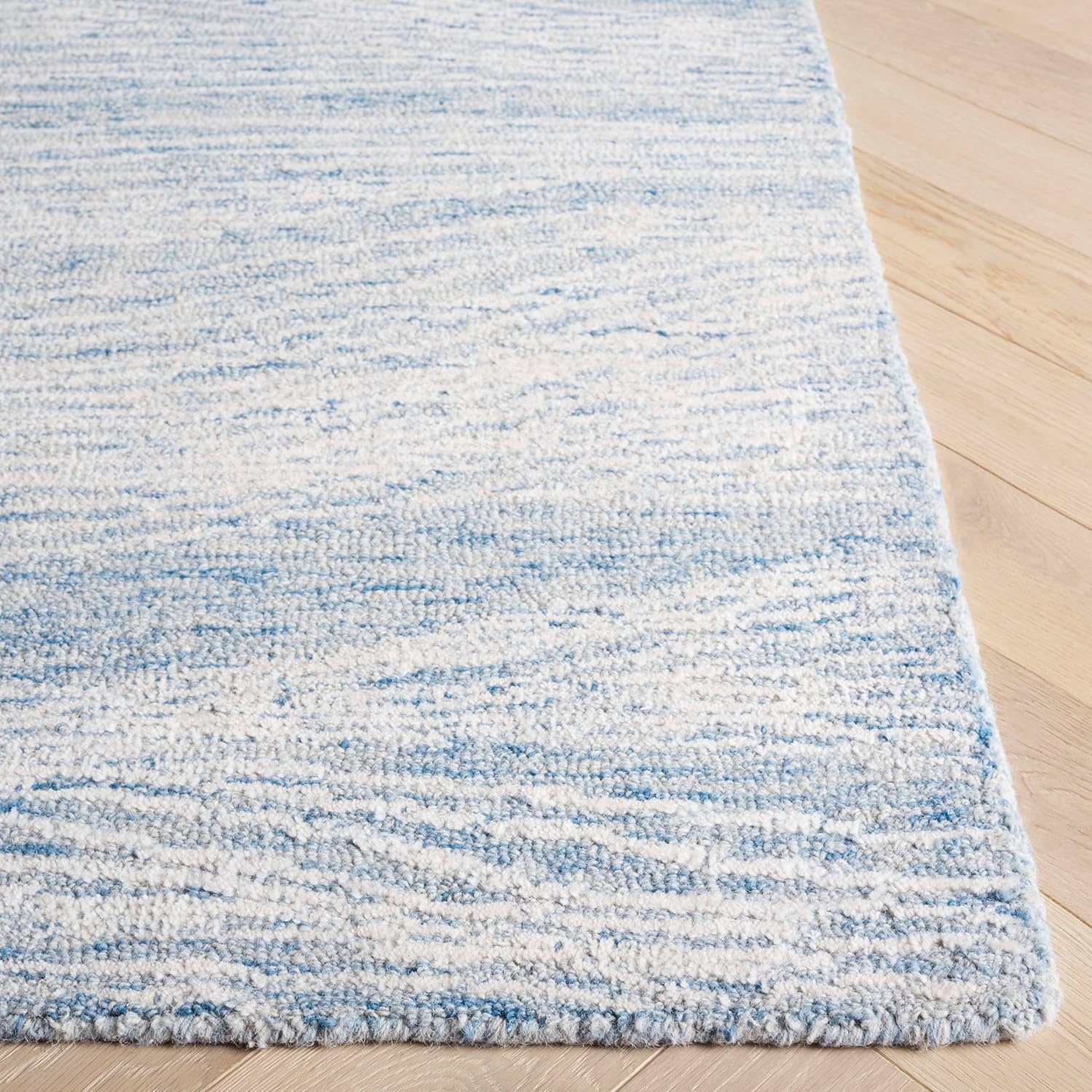 image:imageSAFAVIEH Metro Collection 8 x 10 NaturalIvory MET995A Handmade Premium Wool Living Room Dining Bedroom Area RugBlueIvory