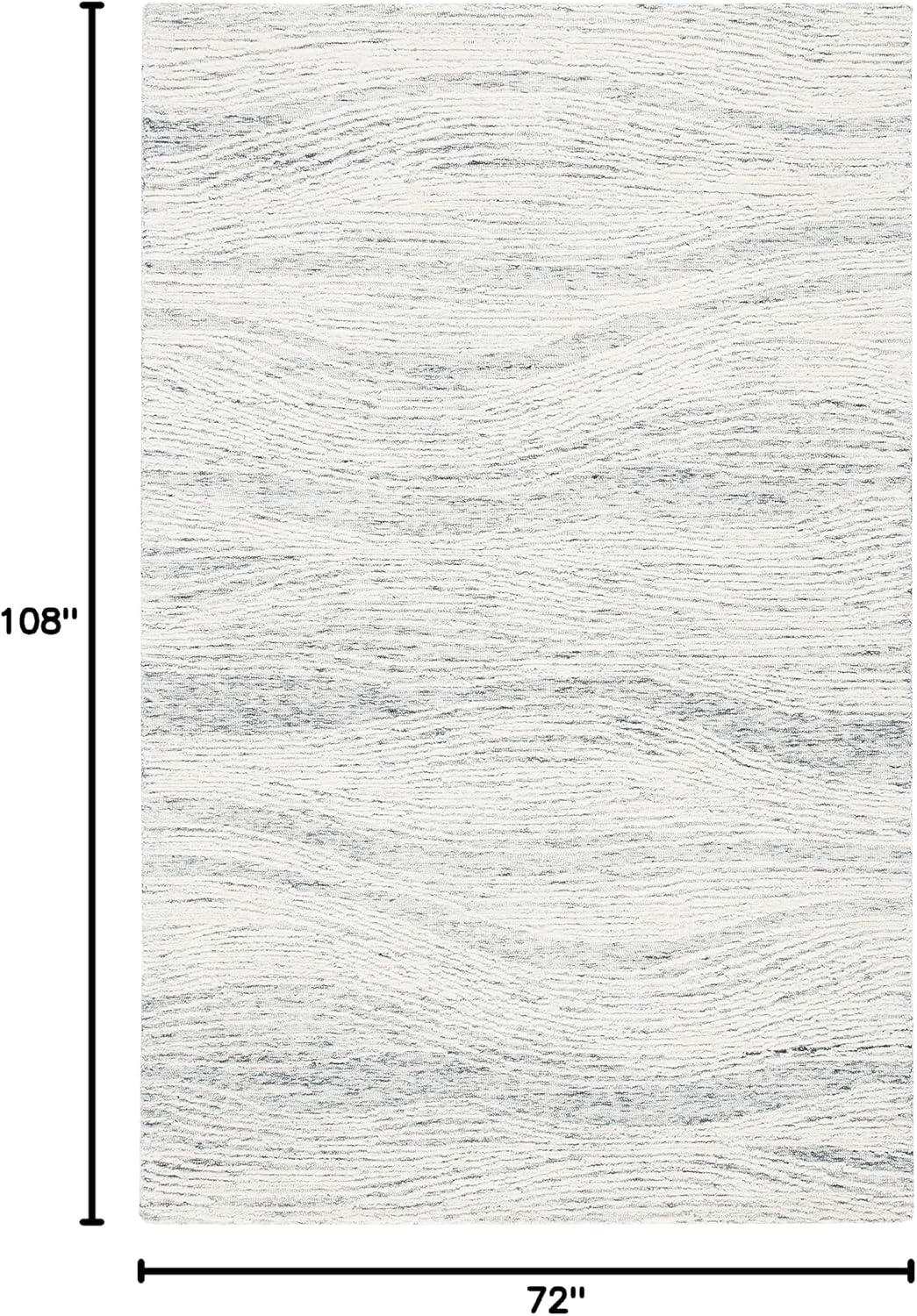 image:imageSAFAVIEH Metro Collection 8 x 10 NaturalIvory MET995A Handmade Premium Wool Living Room Dining Bedroom Area RugDark GreyIvory