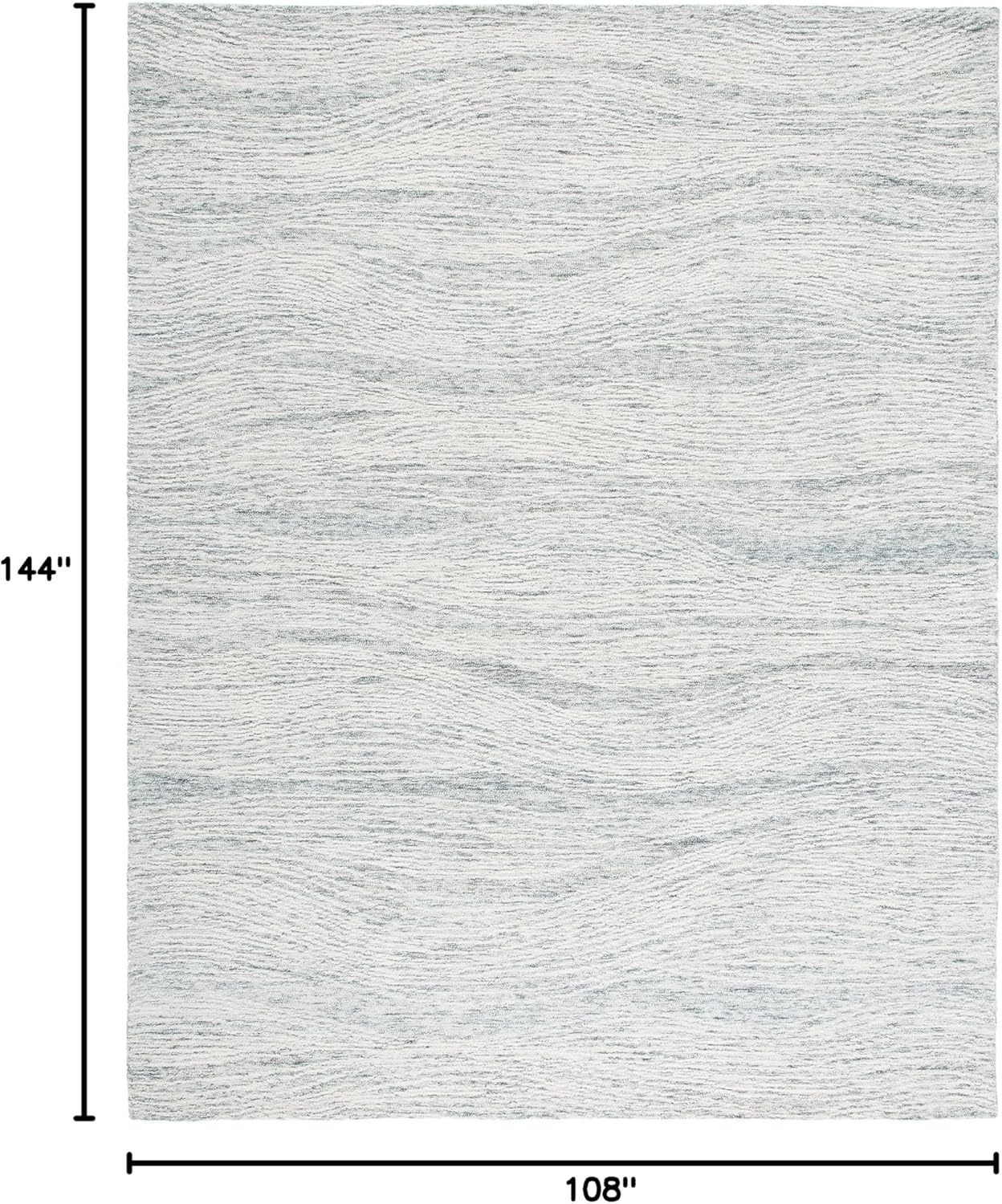 image:imageSAFAVIEH Metro Collection 8 x 10 NaturalIvory MET995A Handmade Premium Wool Living Room Dining Bedroom Area RugDark GreyIvory
