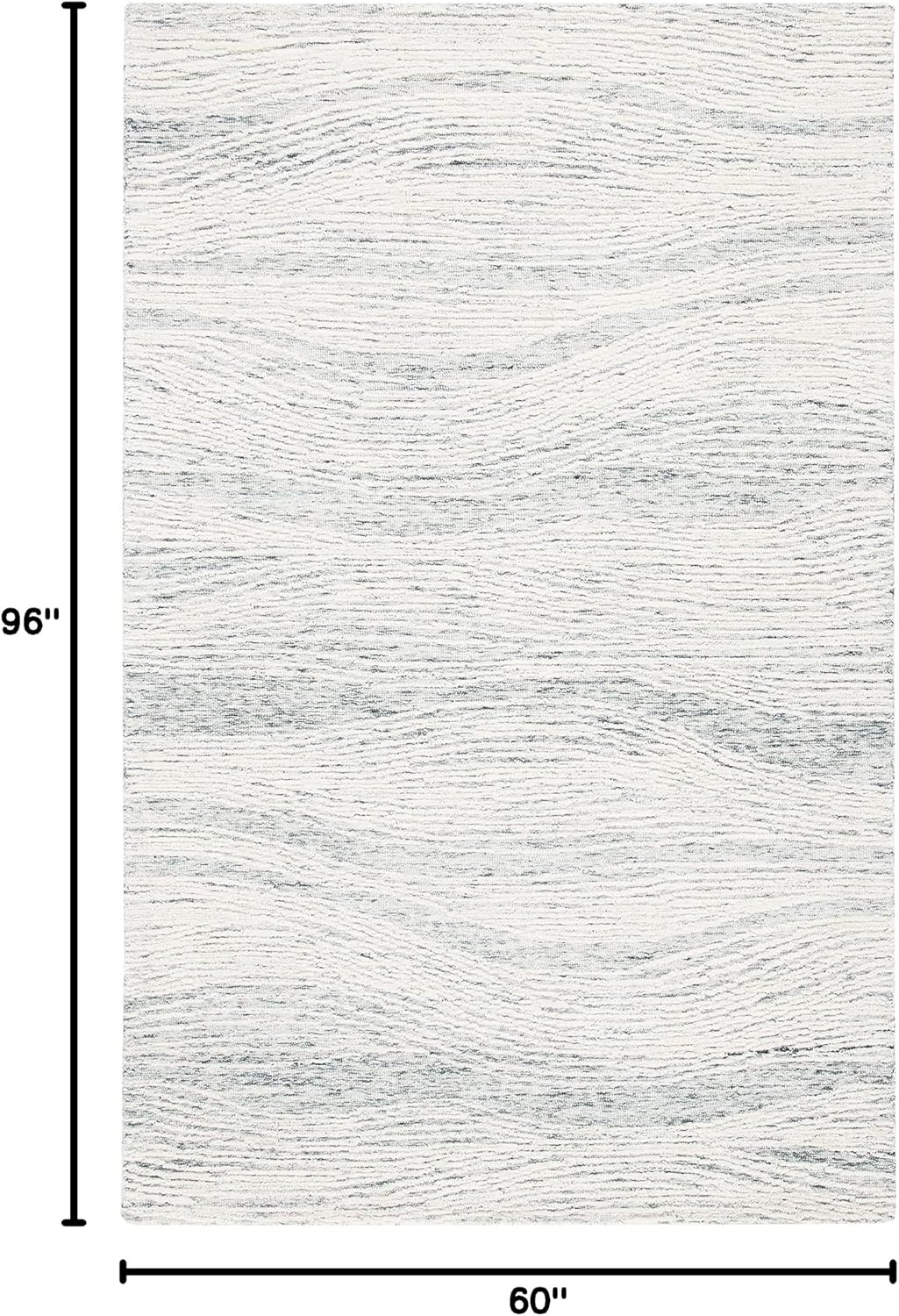 image:imageSAFAVIEH Metro Collection 8 x 10 NaturalIvory MET995A Handmade Premium Wool Living Room Dining Bedroom Area RugDark GreyIvory