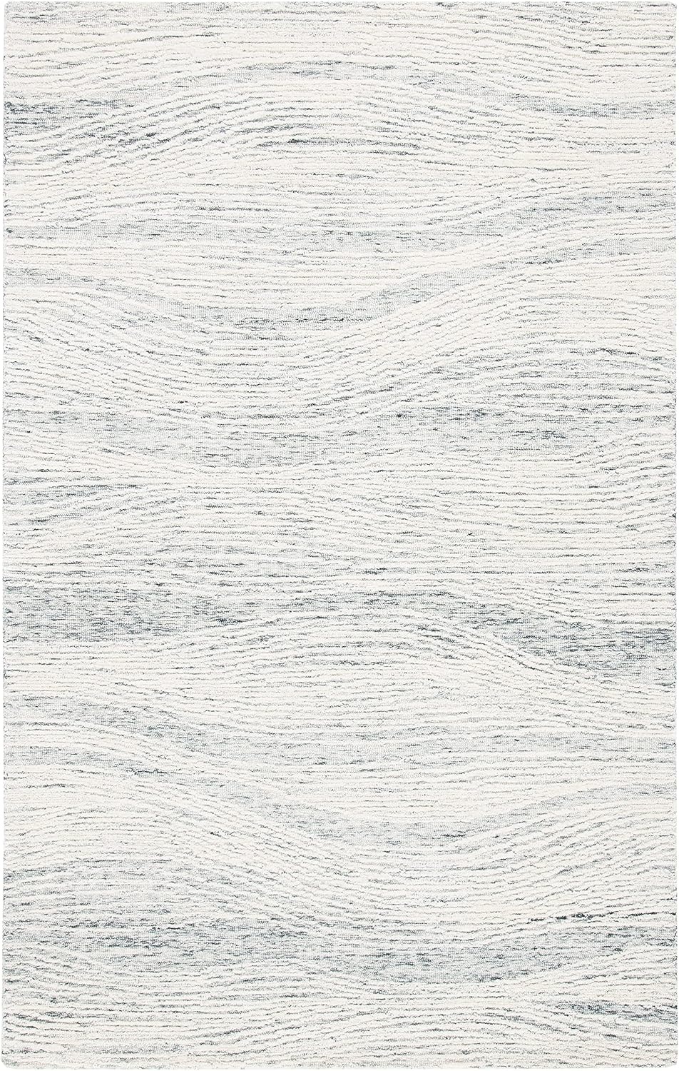 image:imageSAFAVIEH Metro Collection 8 x 10 NaturalIvory MET995A Handmade Premium Wool Living Room Dining Bedroom Area RugDark GreyIvory