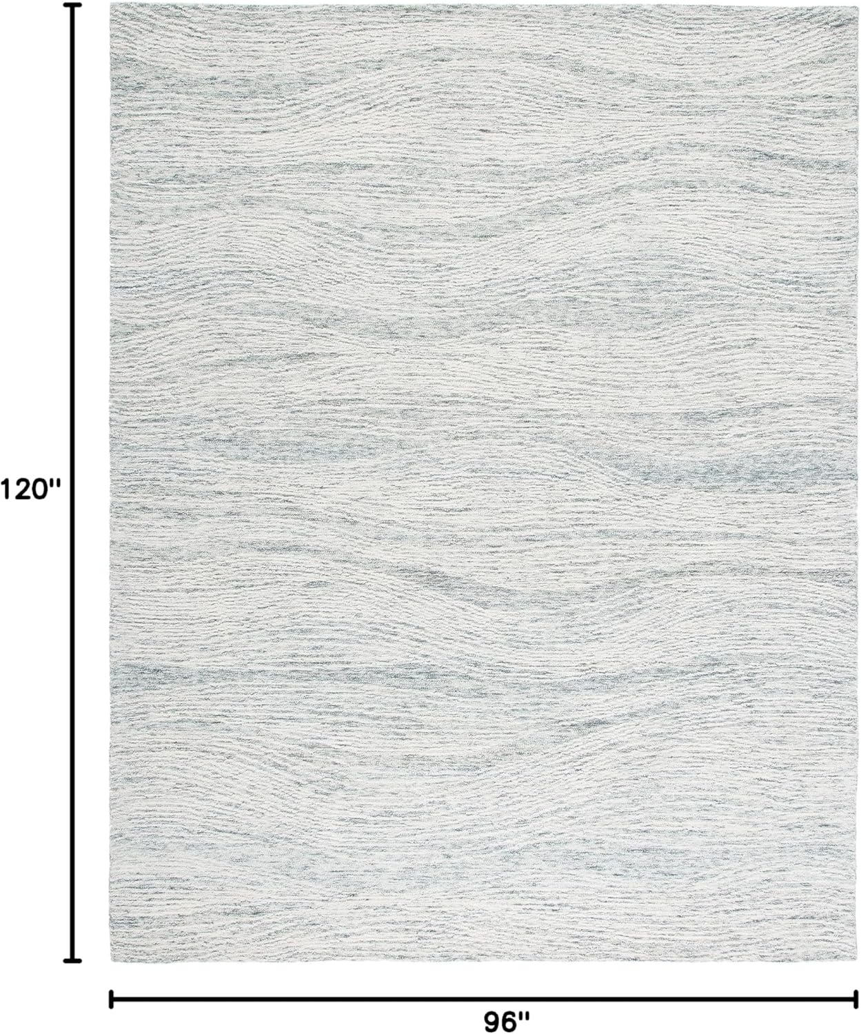 image:imageSAFAVIEH Metro Collection 8 x 10 NaturalIvory MET995A Handmade Premium Wool Living Room Dining Bedroom Area RugDark GreyIvory