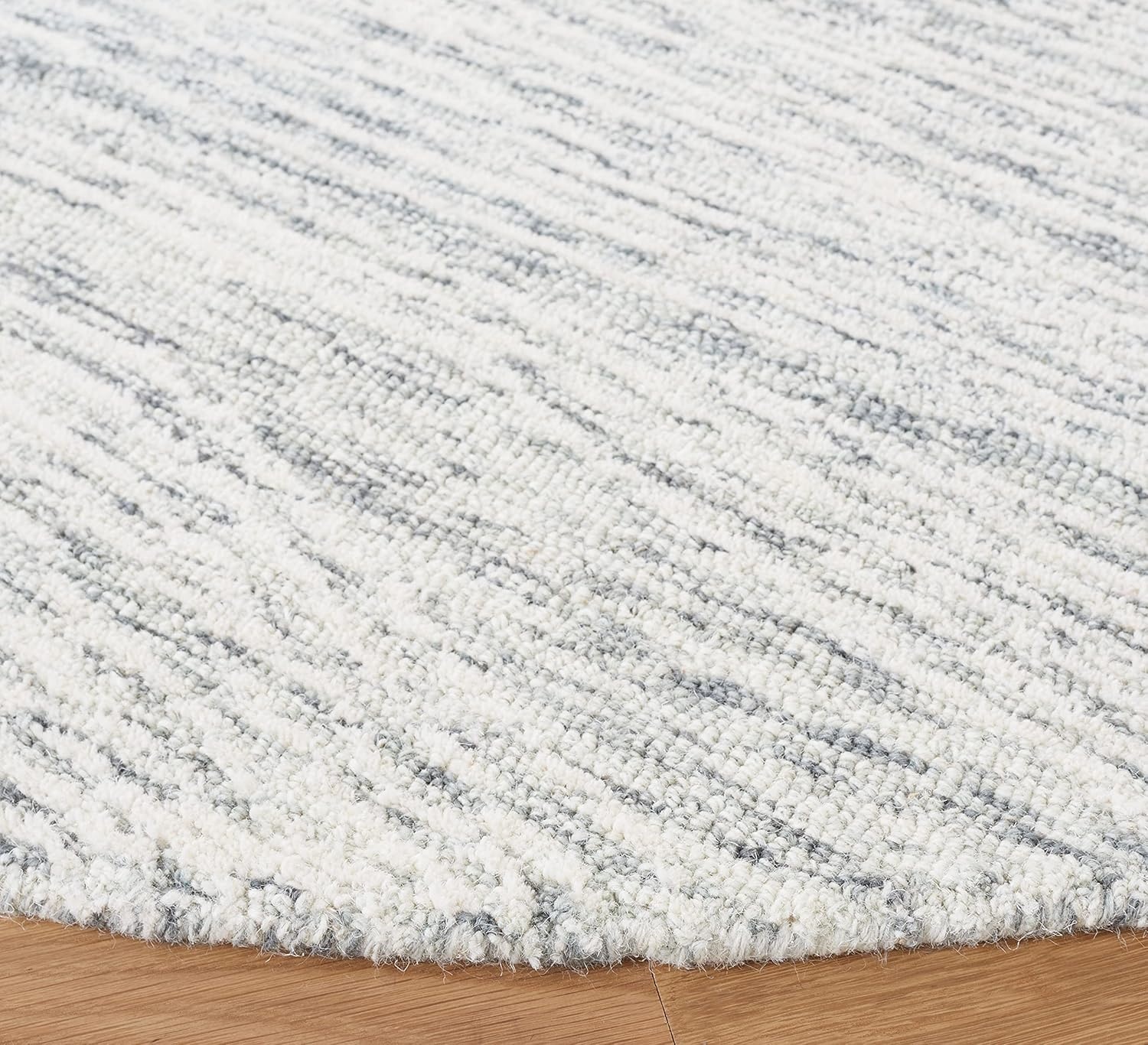 image:imageSAFAVIEH Metro Collection 8 x 10 NaturalIvory MET995A Handmade Premium Wool Living Room Dining Bedroom Area RugDark GreyIvory