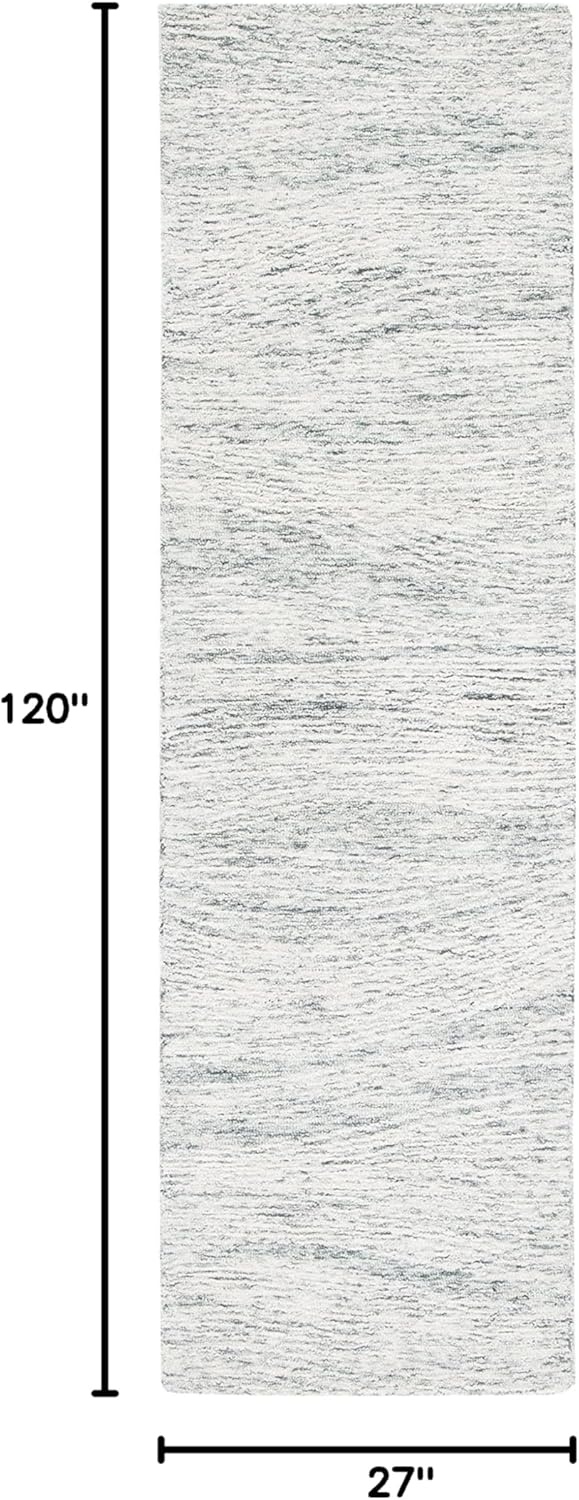 image:imageSAFAVIEH Metro Collection 8 x 10 NaturalIvory MET995A Handmade Premium Wool Living Room Dining Bedroom Area RugDark GreyIvory