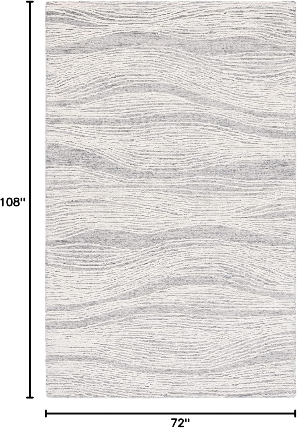 image:imageSAFAVIEH Metro Collection 8 x 10 NaturalIvory MET995A Handmade Premium Wool Living Room Dining Bedroom Area RugGreyIvory