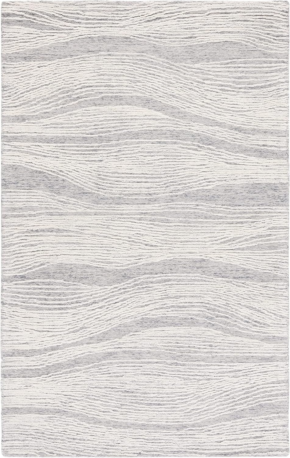 image:imageSAFAVIEH Metro Collection 8 x 10 NaturalIvory MET995A Handmade Premium Wool Living Room Dining Bedroom Area RugGreyIvory