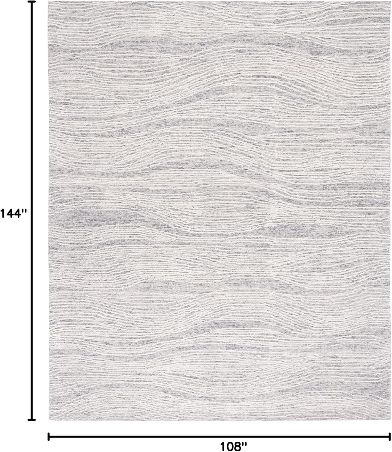 image:imageSAFAVIEH Metro Collection 8 x 10 NaturalIvory MET995A Handmade Premium Wool Living Room Dining Bedroom Area RugGreyIvory