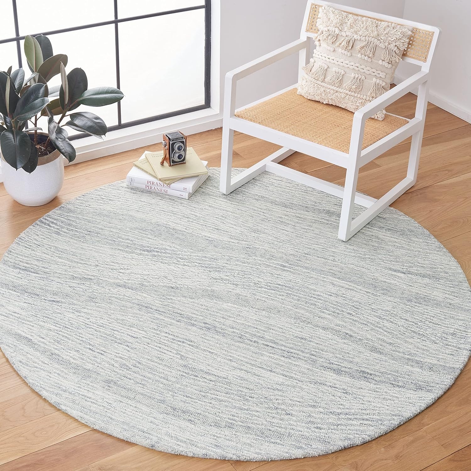 image:imageSAFAVIEH Metro Collection 8 x 10 NaturalIvory MET995A Handmade Premium Wool Living Room Dining Bedroom Area RugGreyIvory