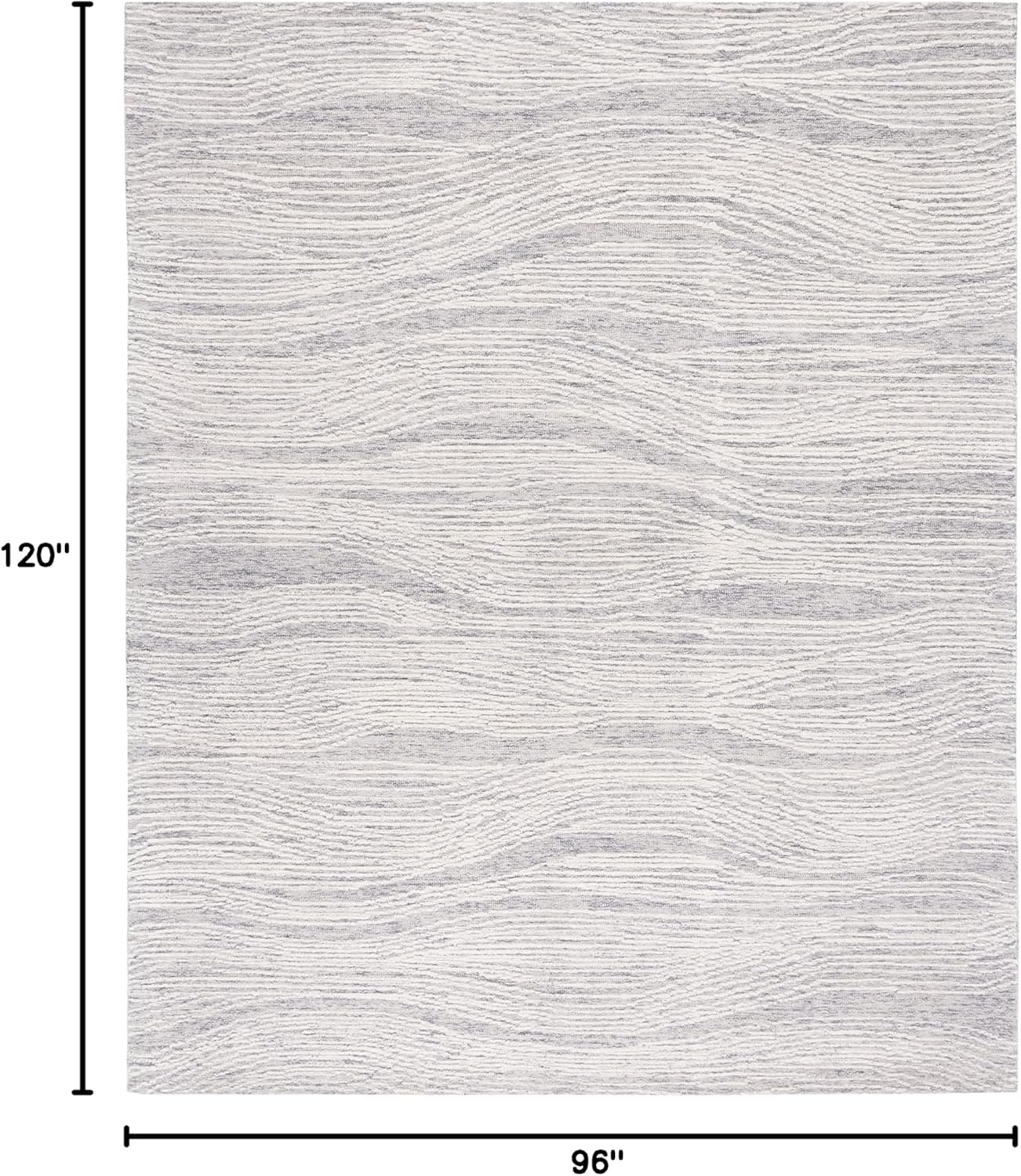 image:imageSAFAVIEH Metro Collection 8 x 10 NaturalIvory MET995A Handmade Premium Wool Living Room Dining Bedroom Area RugGreyIvory