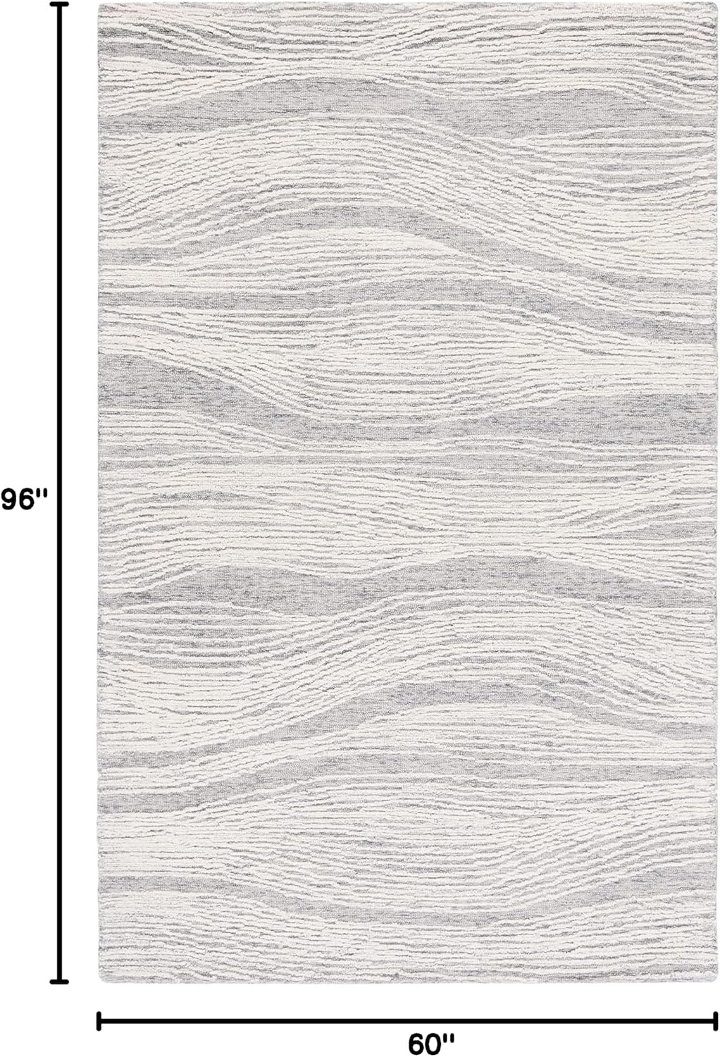 image:imageSAFAVIEH Metro Collection 8 x 10 NaturalIvory MET995A Handmade Premium Wool Living Room Dining Bedroom Area RugGreyIvory