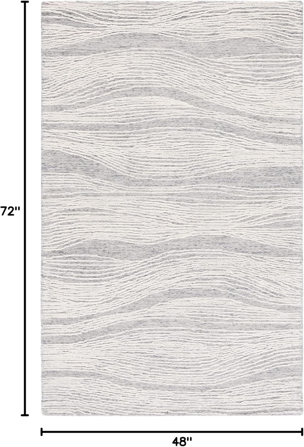 image:imageSAFAVIEH Metro Collection 8 x 10 NaturalIvory MET995A Handmade Premium Wool Living Room Dining Bedroom Area RugGreyIvory