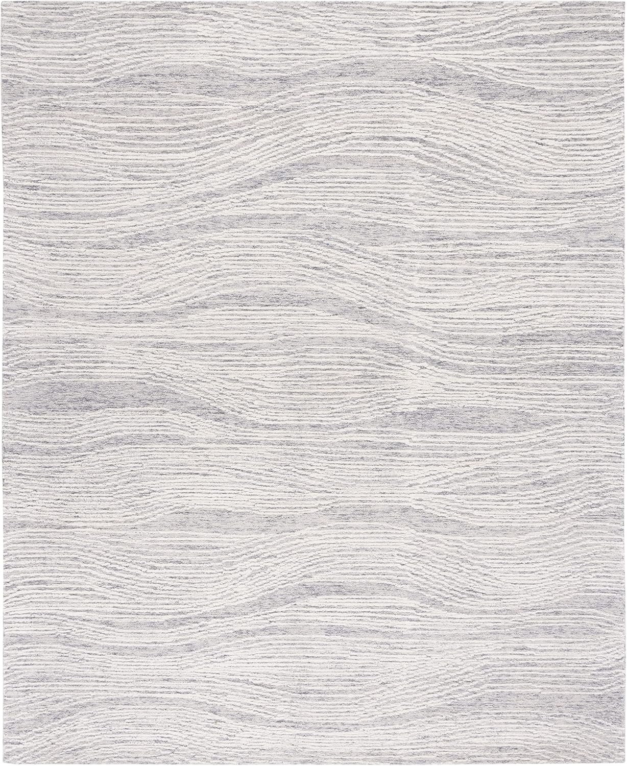 image:imageSAFAVIEH Metro Collection 8 x 10 NaturalIvory MET995A Handmade Premium Wool Living Room Dining Bedroom Area RugGreyIvory