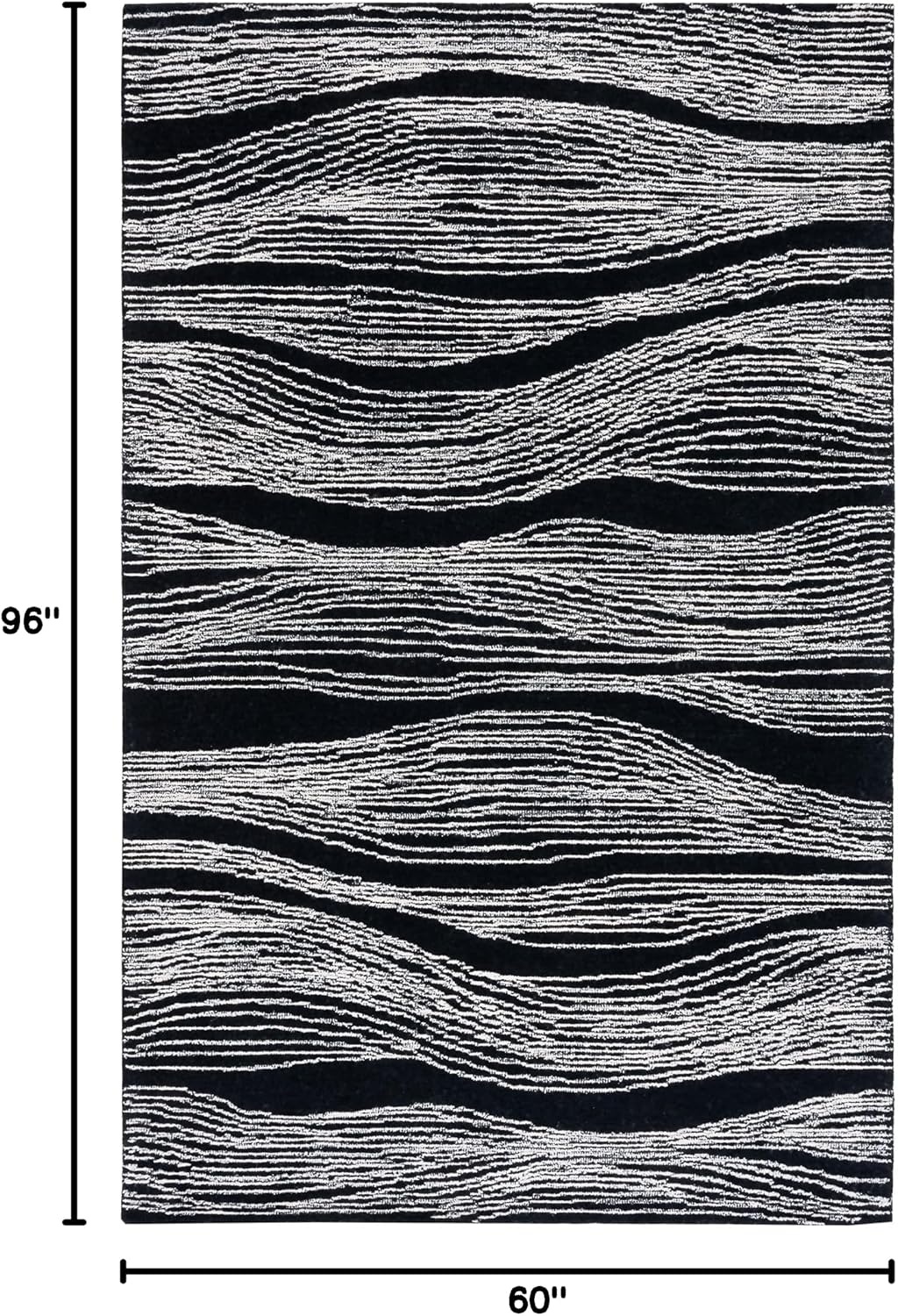 image:imageSAFAVIEH Metro Collection 8 x 10 NaturalIvory MET995A Handmade Premium Wool Living Room Dining Bedroom Area RugIvoryBlack