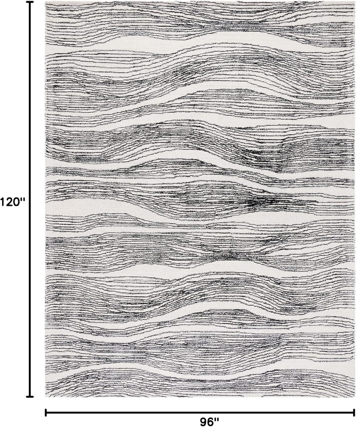 image:imageSAFAVIEH Metro Collection 8 x 10 NaturalIvory MET995A Handmade Premium Wool Living Room Dining Bedroom Area RugIvoryBlack