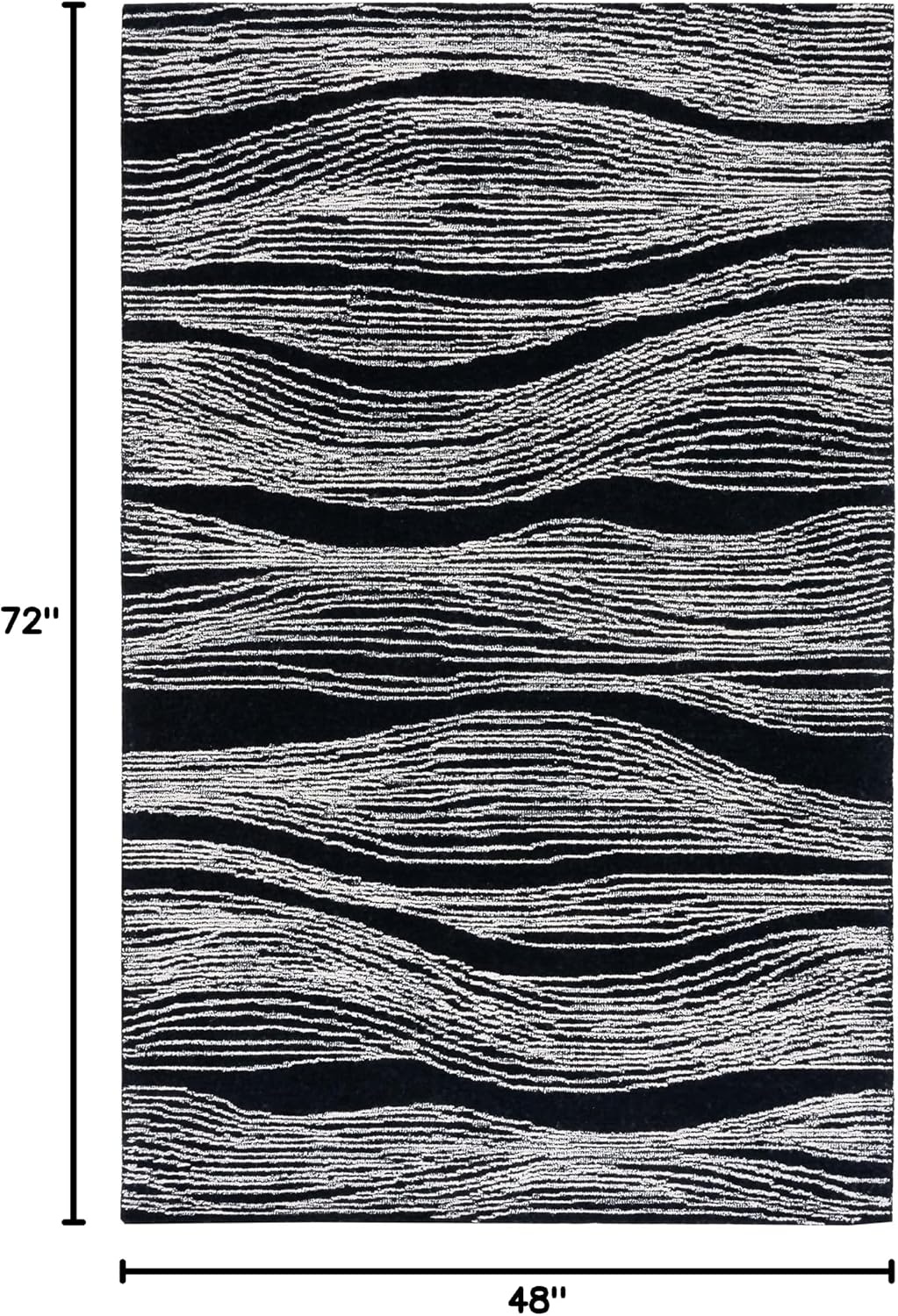 image:imageSAFAVIEH Metro Collection 8 x 10 NaturalIvory MET995A Handmade Premium Wool Living Room Dining Bedroom Area RugIvoryBlack
