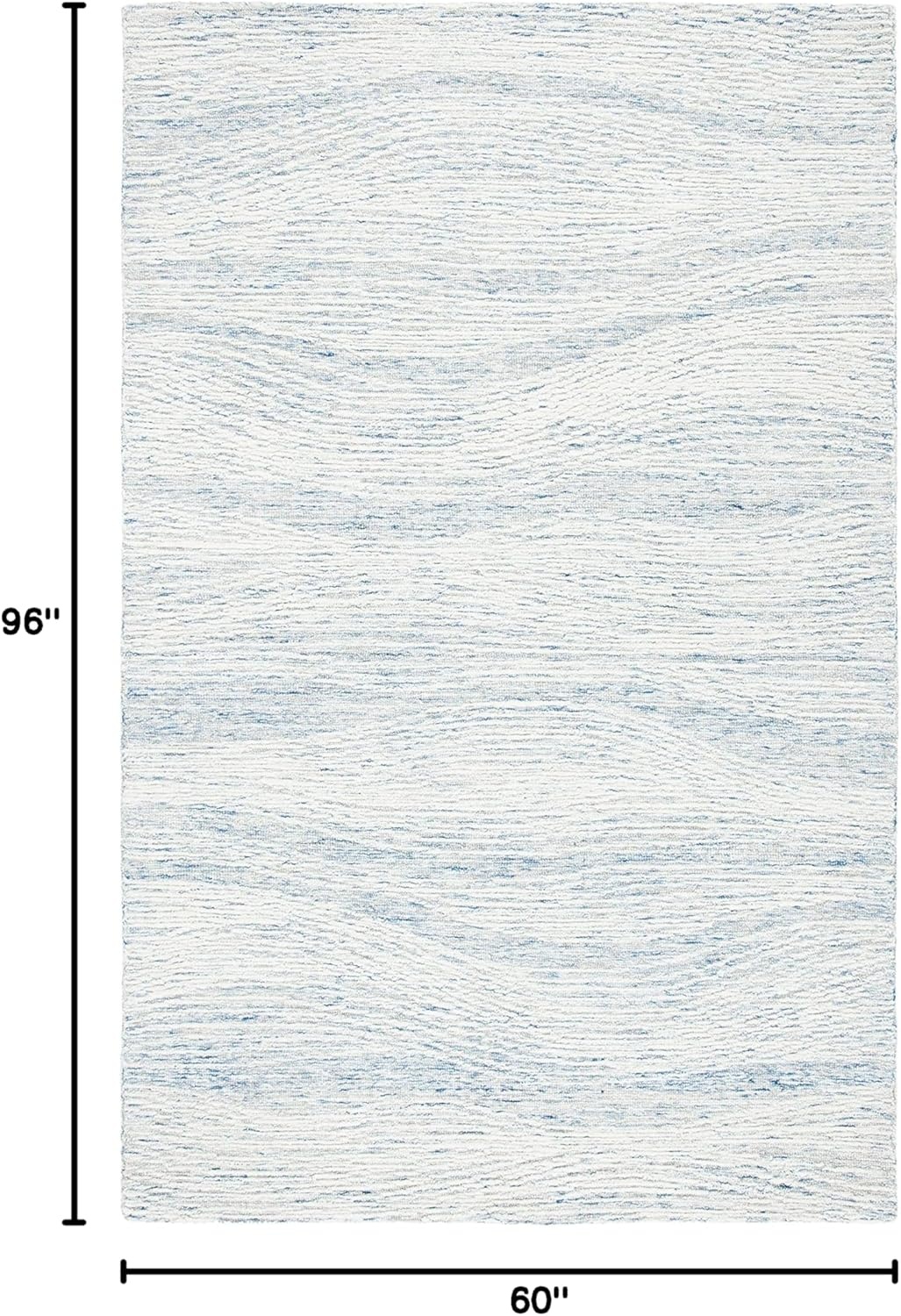 image:imageSAFAVIEH Metro Collection 8 x 10 NaturalIvory MET995A Handmade Premium Wool Living Room Dining Bedroom Area RugLight Blue Ivory