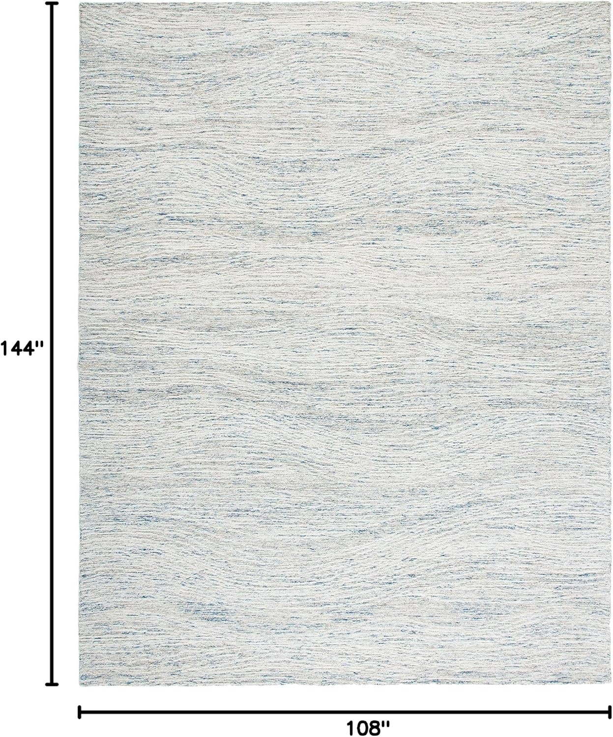 image:imageSAFAVIEH Metro Collection 8 x 10 NaturalIvory MET995A Handmade Premium Wool Living Room Dining Bedroom Area RugLight Blue Ivory