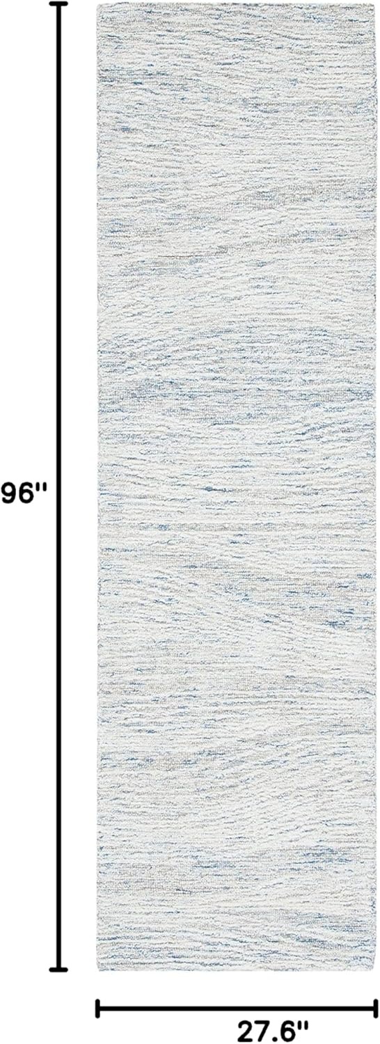 image:imageSAFAVIEH Metro Collection 8 x 10 NaturalIvory MET995A Handmade Premium Wool Living Room Dining Bedroom Area RugLight Blue Ivory