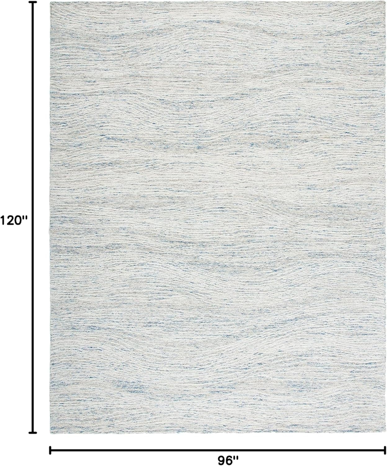 image:imageSAFAVIEH Metro Collection 8 x 10 NaturalIvory MET995A Handmade Premium Wool Living Room Dining Bedroom Area RugLight Blue Ivory