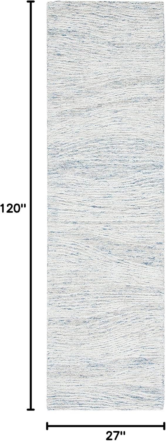 image:imageSAFAVIEH Metro Collection 8 x 10 NaturalIvory MET995A Handmade Premium Wool Living Room Dining Bedroom Area RugLight Blue Ivory