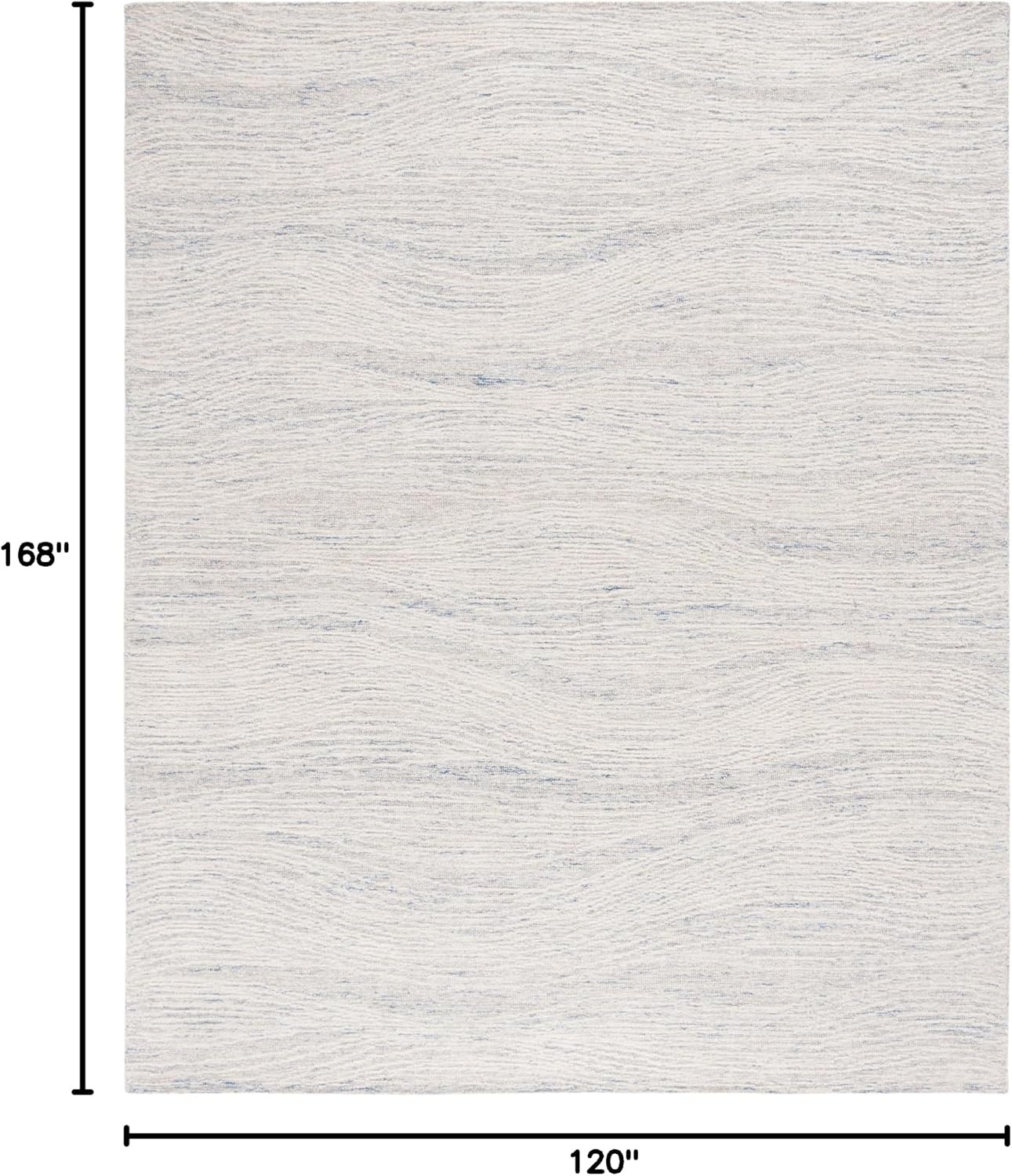 image:imageSAFAVIEH Metro Collection 8 x 10 NaturalIvory MET995A Handmade Premium Wool Living Room Dining Bedroom Area RugLight Blue Ivory