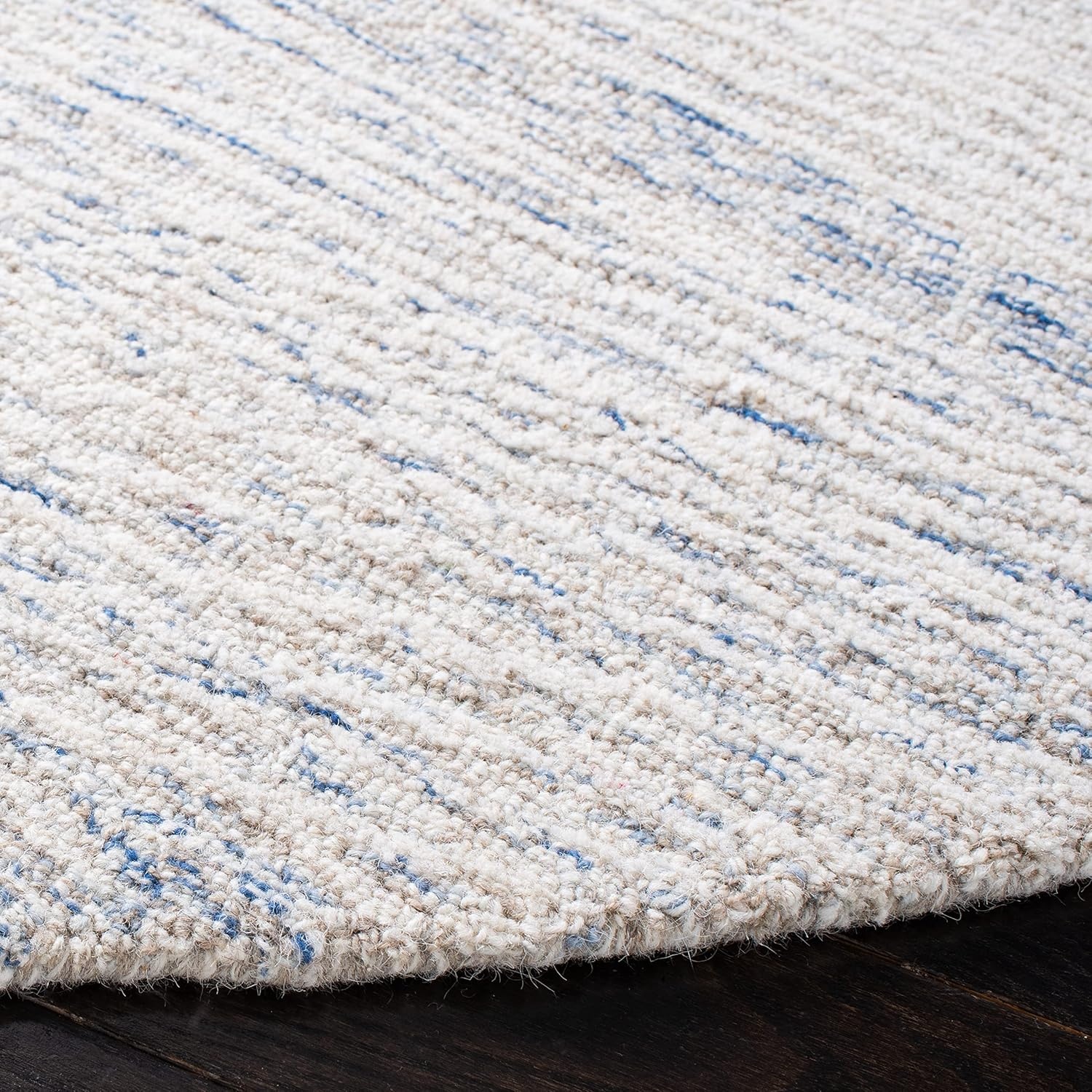 image:imageSAFAVIEH Metro Collection 8 x 10 NaturalIvory MET995A Handmade Premium Wool Living Room Dining Bedroom Area RugLight Blue Ivory