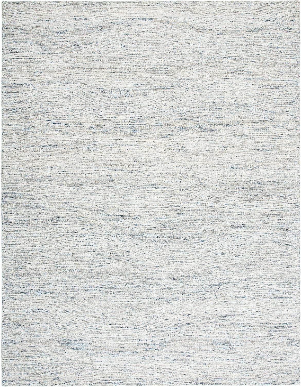 image:imageSAFAVIEH Metro Collection 8 x 10 NaturalIvory MET995A Handmade Premium Wool Living Room Dining Bedroom Area RugLight Blue Ivory