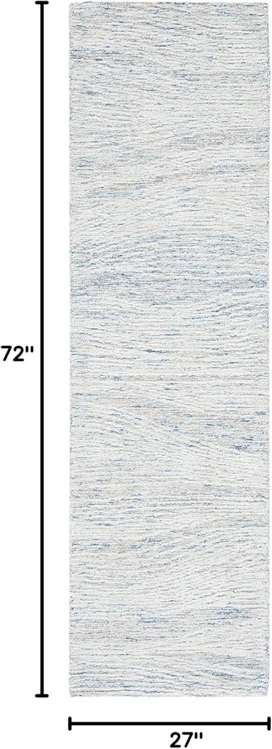 image:imageSAFAVIEH Metro Collection 8 x 10 NaturalIvory MET995A Handmade Premium Wool Living Room Dining Bedroom Area RugLight Blue Ivory