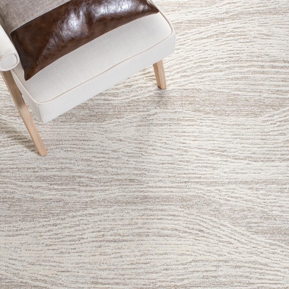 image:imageSAFAVIEH Metro Collection 8 x 10 NaturalIvory MET995A Handmade Premium Wool Living Room Dining Bedroom Area RugNaturalIvory