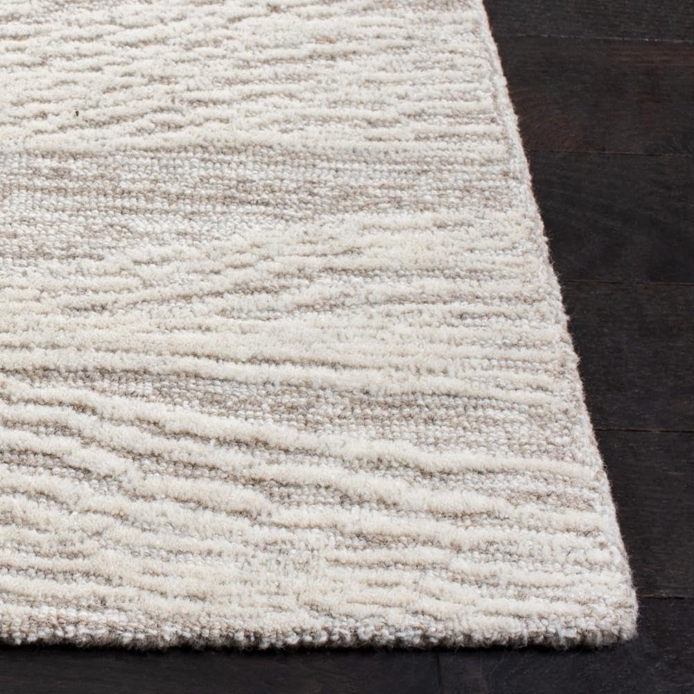 image:imageSAFAVIEH Metro Collection 8 x 10 NaturalIvory MET995A Handmade Premium Wool Living Room Dining Bedroom Area RugNaturalIvory