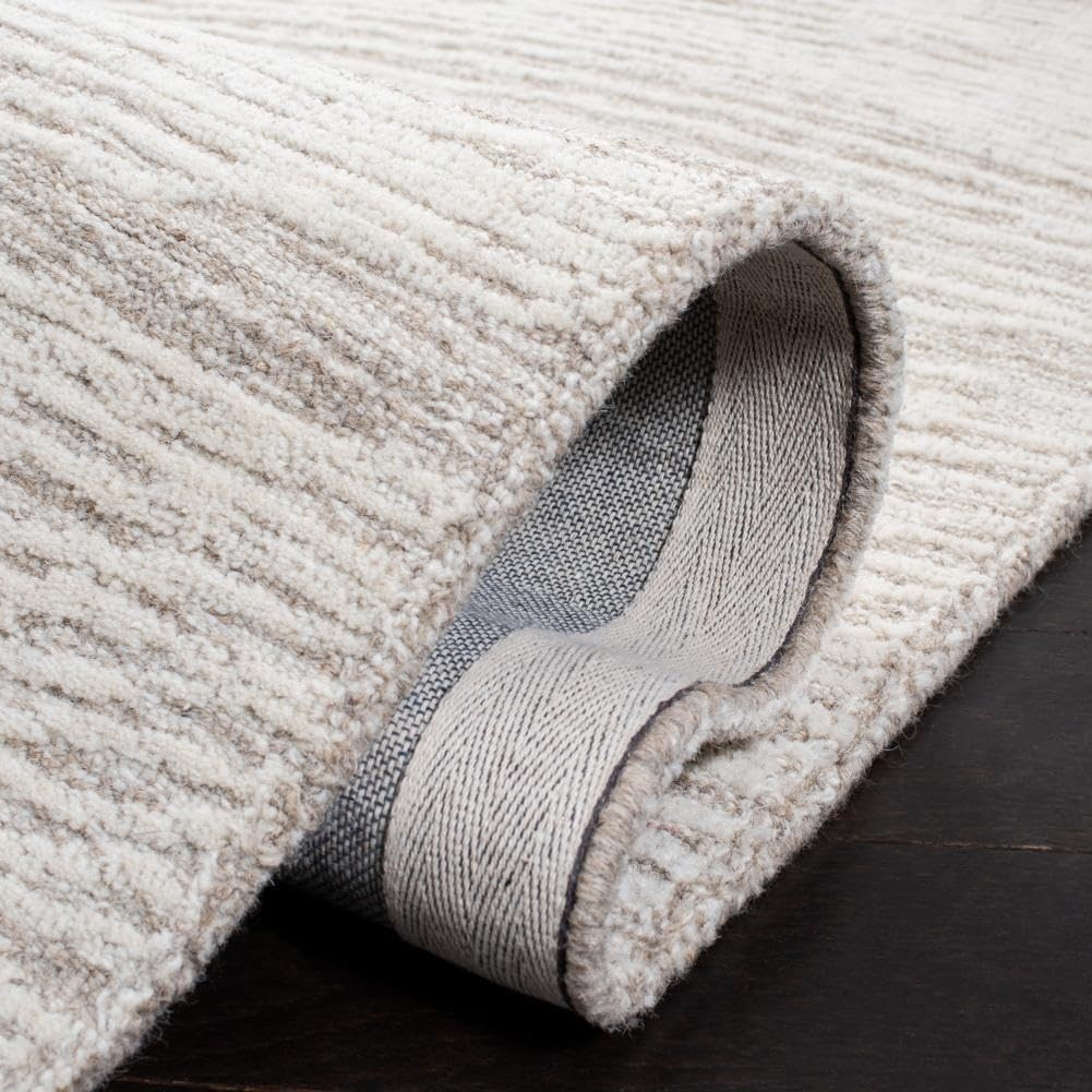 image:imageSAFAVIEH Metro Collection 8 x 10 NaturalIvory MET995A Handmade Premium Wool Living Room Dining Bedroom Area RugNaturalIvory
