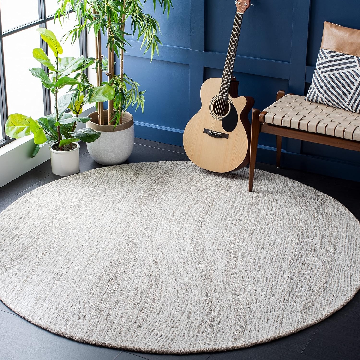 image:imageSAFAVIEH Metro Collection 8 x 10 NaturalIvory MET995A Handmade Premium Wool Living Room Dining Bedroom Area RugNaturalIvory
