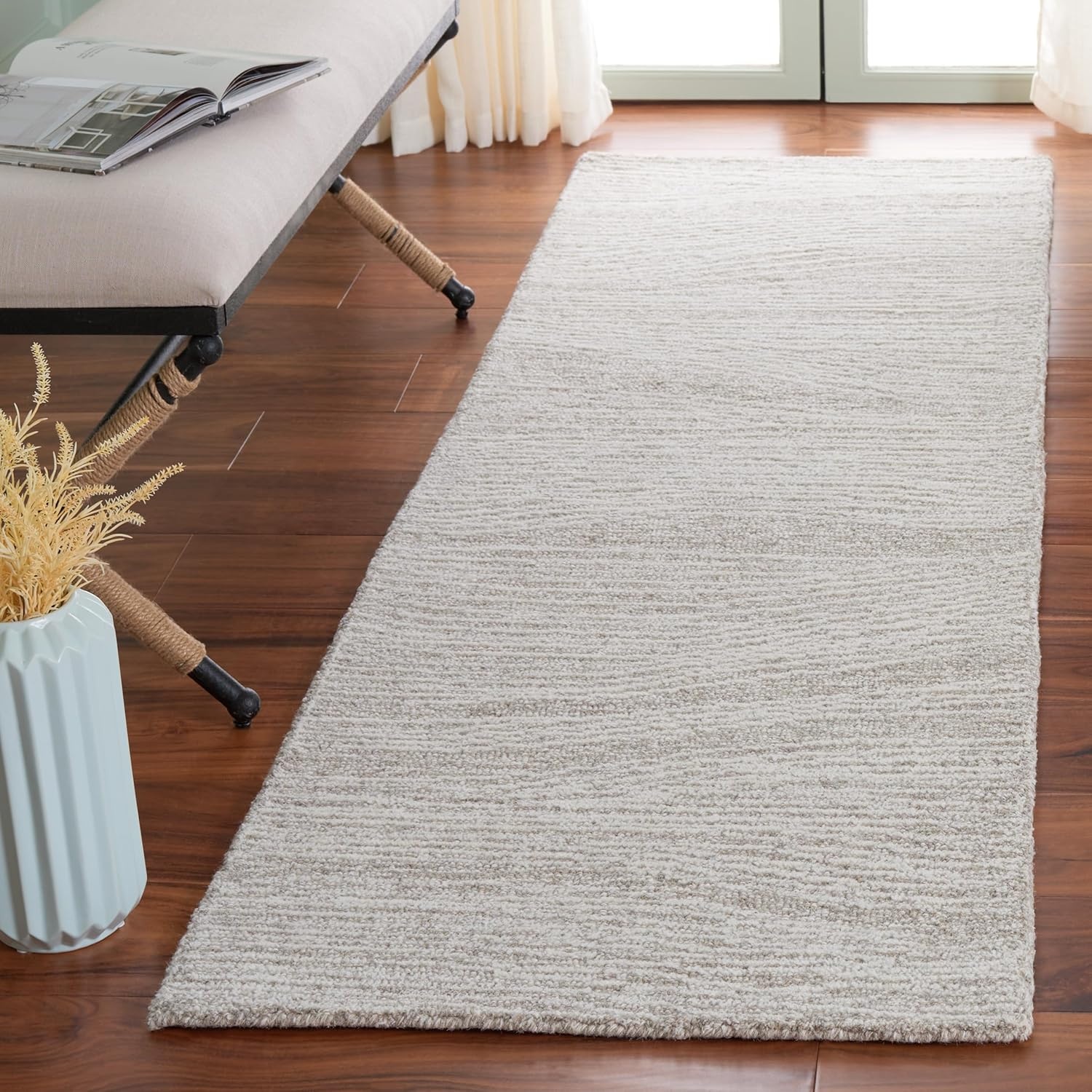 image:imageSAFAVIEH Metro Collection 8 x 10 NaturalIvory MET995A Handmade Premium Wool Living Room Dining Bedroom Area RugNaturalIvory