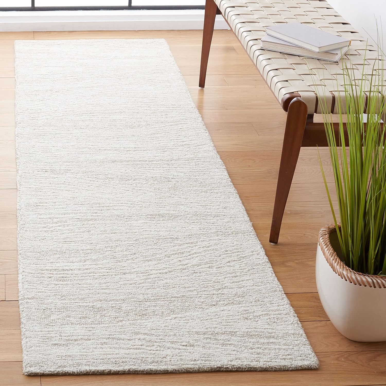 image:imageSAFAVIEH Metro Collection 8 x 10 NaturalIvory MET995A Handmade Premium Wool Living Room Dining Bedroom Area RugNaturalIvory