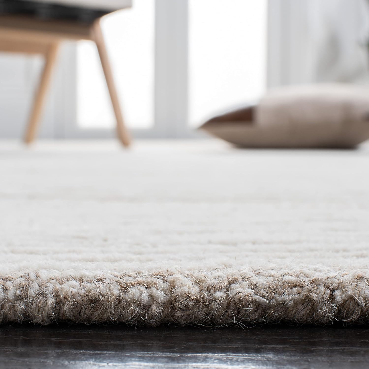 image:imageSAFAVIEH Metro Collection 8 x 10 NaturalIvory MET995A Handmade Premium Wool Living Room Dining Bedroom Area RugNaturalIvory
