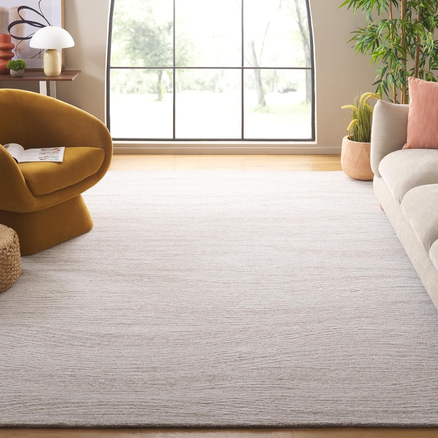 image:imageSAFAVIEH Metro Collection 8 x 10 NaturalIvory MET995A Handmade Premium Wool Living Room Dining Bedroom Area RugNaturalIvory
