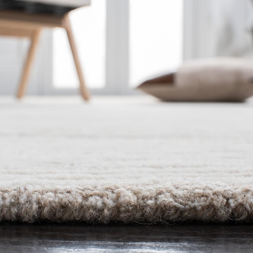 image:imageSAFAVIEH Metro Collection 8 x 10 NaturalIvory MET995A Handmade Premium Wool Living Room Dining Bedroom Area RugNaturalIvory