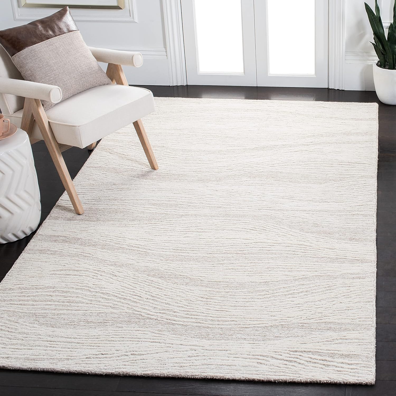 image:imageSAFAVIEH Metro Collection 8 x 10 NaturalIvory MET995A Handmade Premium Wool Living Room Dining Bedroom Area RugNaturalIvory
