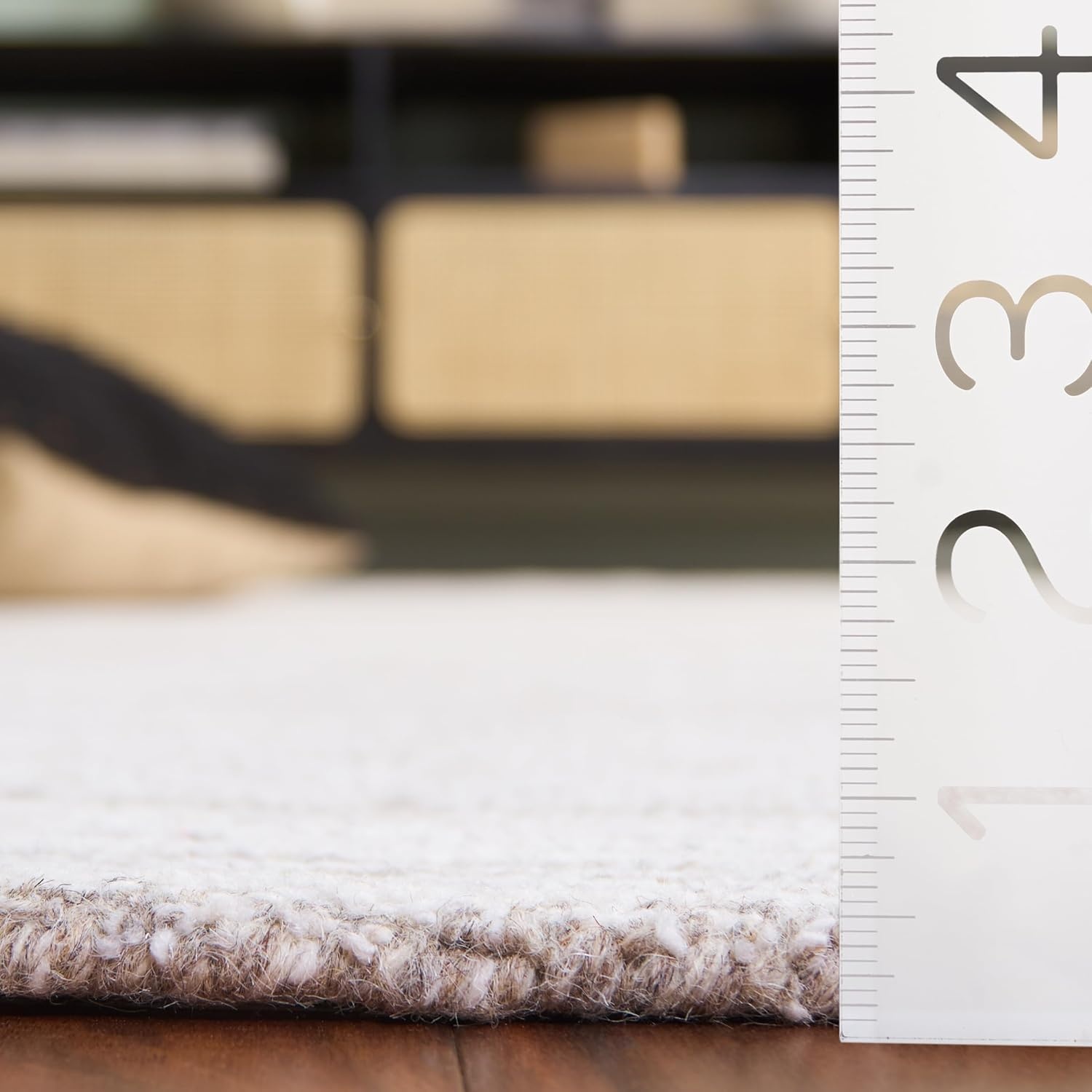 image:imageSAFAVIEH Metro Collection 8 x 10 NaturalIvory MET995A Handmade Premium Wool Living Room Dining Bedroom Area RugNaturalIvory