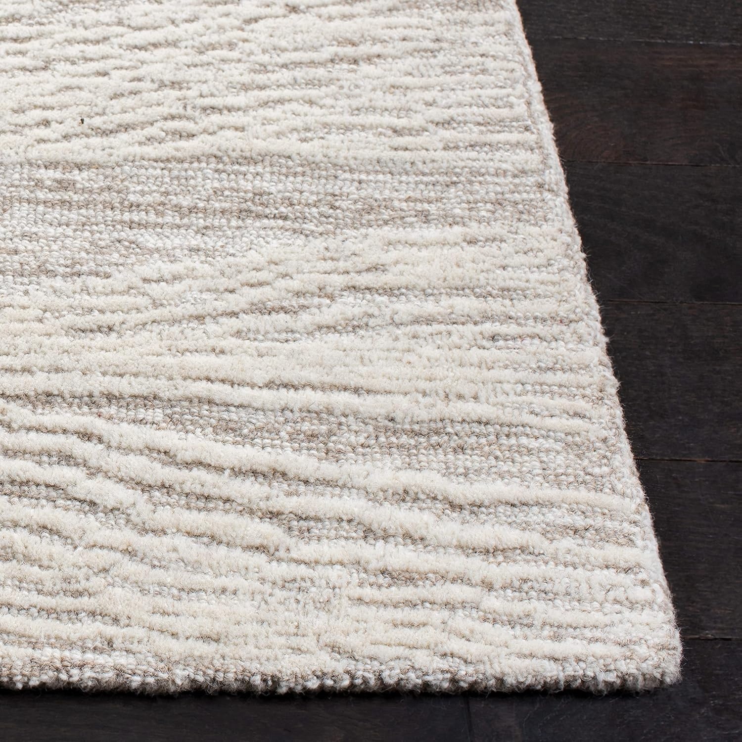 image:imageSAFAVIEH Metro Collection 8 x 10 NaturalIvory MET995A Handmade Premium Wool Living Room Dining Bedroom Area RugNaturalIvory