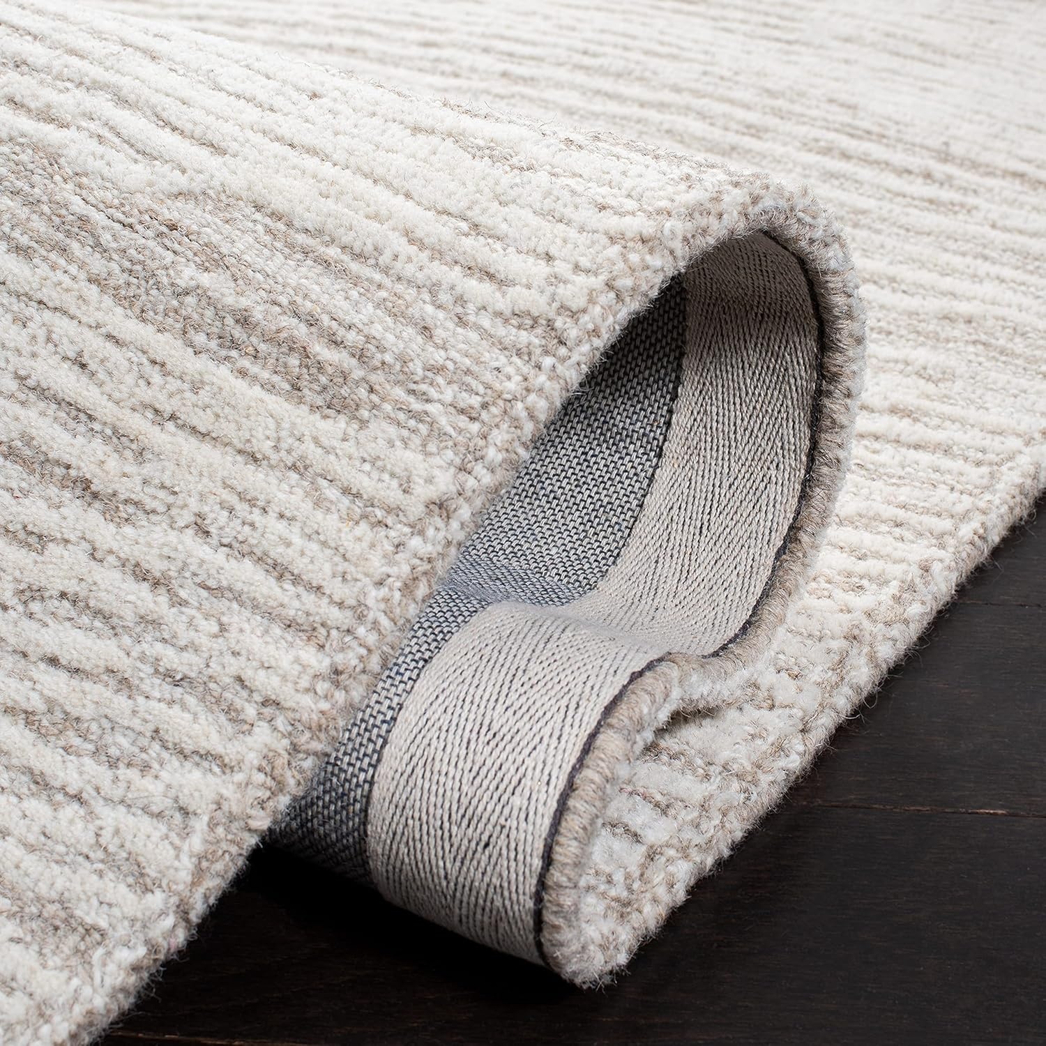 image:imageSAFAVIEH Metro Collection 8 x 10 NaturalIvory MET995A Handmade Premium Wool Living Room Dining Bedroom Area RugNaturalIvory