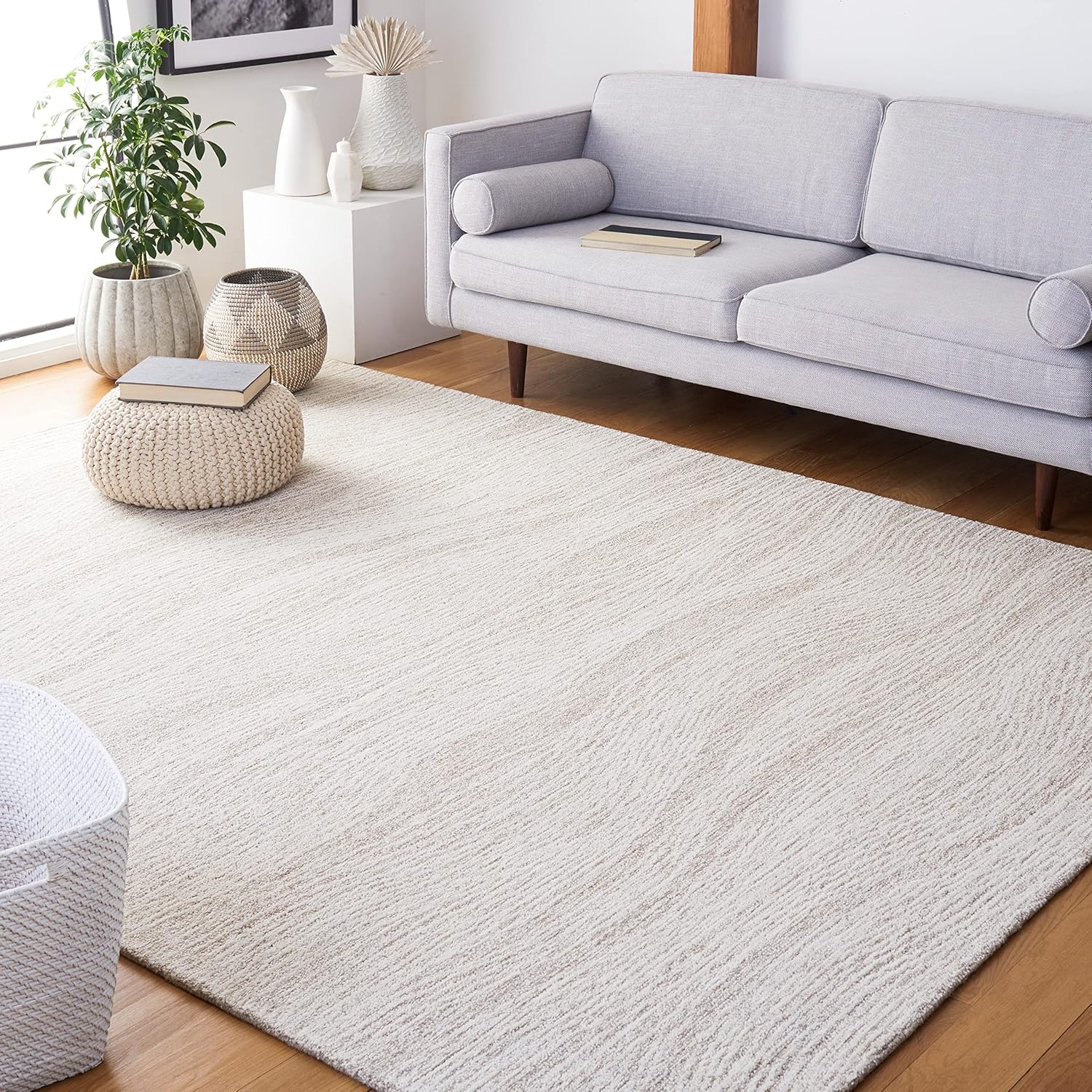 image:imageSAFAVIEH Metro Collection 8 x 10 NaturalIvory MET995A Handmade Premium Wool Living Room Dining Bedroom Area RugNaturalIvory