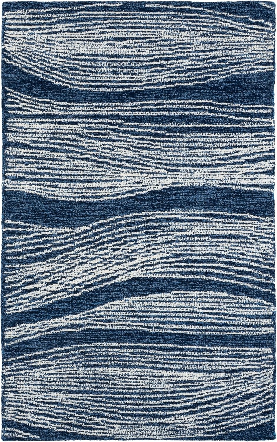 image:imageSAFAVIEH Metro Collection 8 x 10 NaturalIvory MET995A Handmade Premium Wool Living Room Dining Bedroom Area RugNavyIvory