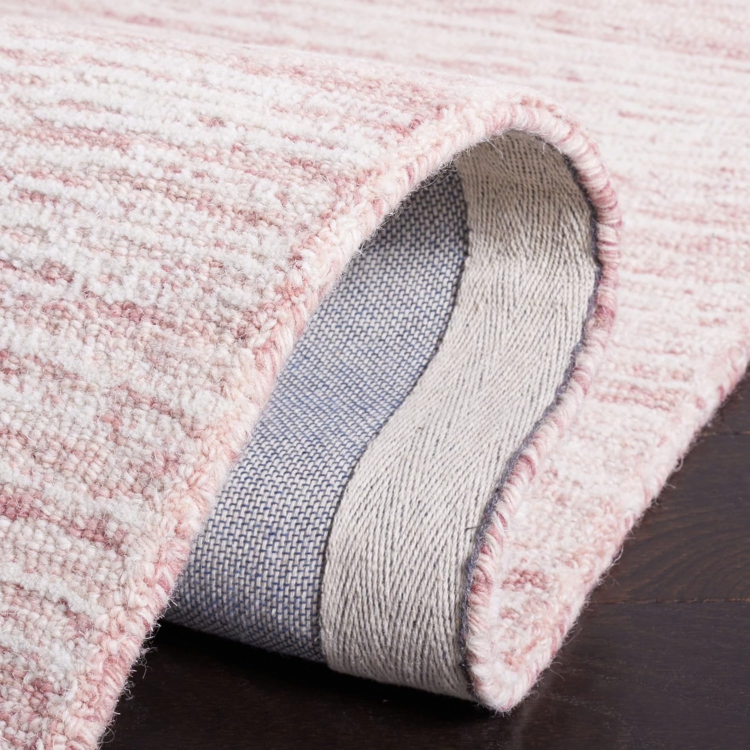 image:imageSAFAVIEH Metro Collection 8 x 10 NaturalIvory MET995A Handmade Premium Wool Living Room Dining Bedroom Area RugPinkIvory