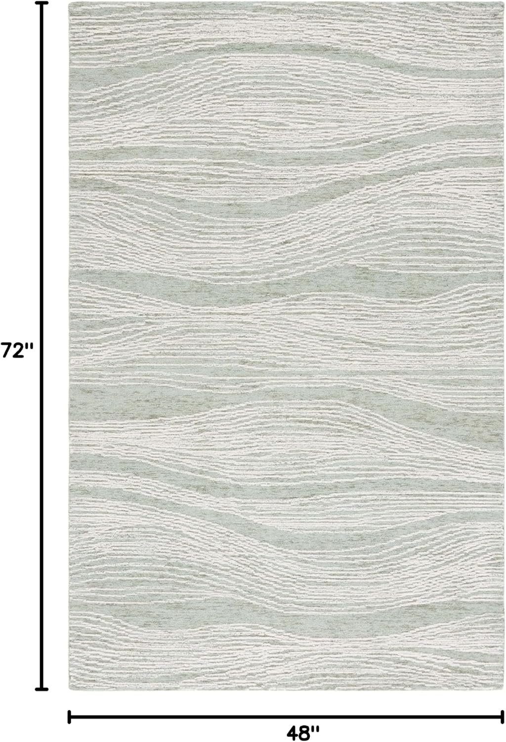 image:imageSAFAVIEH Metro Collection 8 x 10 NaturalIvory MET995A Handmade Premium Wool Living Room Dining Bedroom Area RugSageIvory