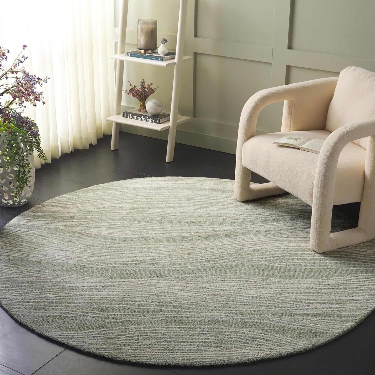 image:imageSAFAVIEH Metro Collection 8 x 10 NaturalIvory MET995A Handmade Premium Wool Living Room Dining Bedroom Area RugSageIvory